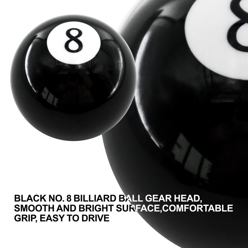 HiSport Black 8 Ball Gear Shift Knob, Round Shifter Knobs