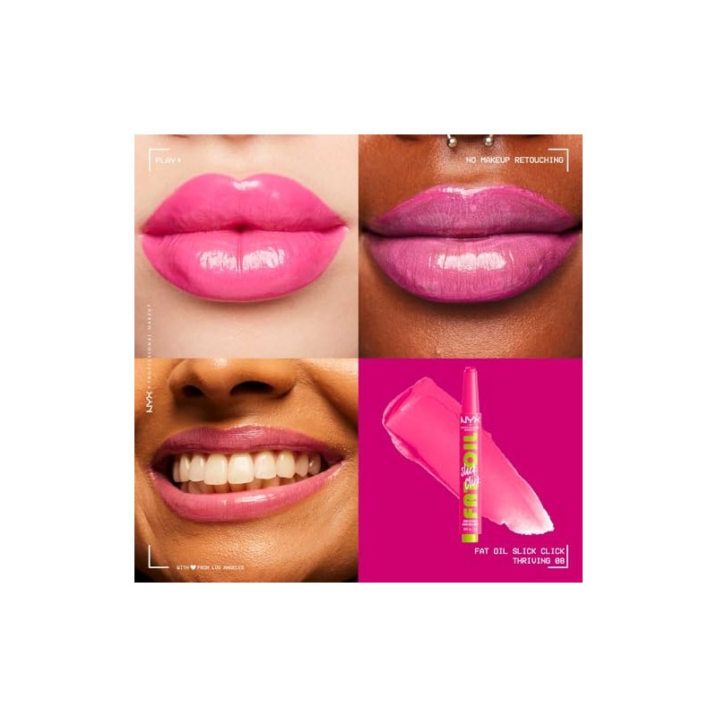NYX Fat Oil Slick Click Brillo Labial, Tono Thriving