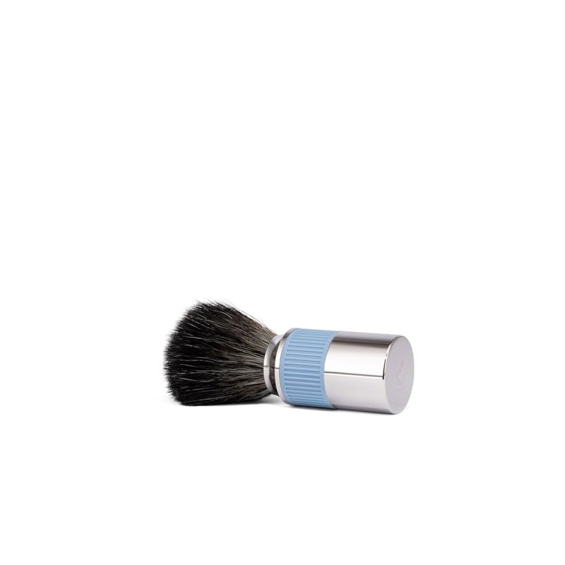 MÜHLE NEO Shaving Brush, chrome-plated, Rubber Grip Handle, glacier blue