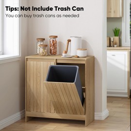 Smuxee Double Tilt Out Laundry Hamper Cabinet, Hidden Laundry Cabinet with Double Baskets, Natural Trash Can for Bathroom, Kitchen, Living Room