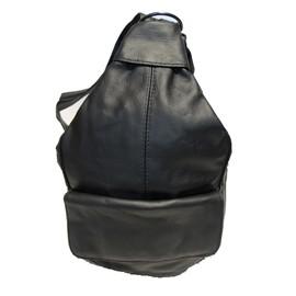 Twin Creek Womens Large Designer Tear Drop Genuine Leather Convertible Backpack Purse Sling Shoulder Bag (Black)