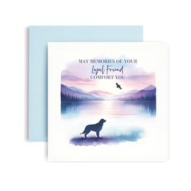 Huxters Sorry for you Loss sympathy Dog Animal card - Memories illustrated Pet condolence card - greeting card - thinking of you gifts – Sorry Dog bereavement cards - 14.8cm