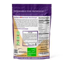 MyCerealMix Sugar Free Granola - Vanilla Almond | Non-GMO, Plant-Based, Gluten Free, Soy Free, Sodium Free, No Erythritol, No Sugar Alcohols, No Stevia Premium Healthy Satisfying Crunchy Breakfast | 24 oz, Pack of 2