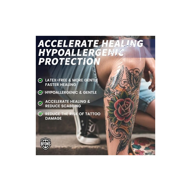 BFONS Waterproof Tattoo Aftercare Bandages - 6" x 4.4 yd