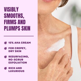 AmLactin Crepe Firming Cream - Therapeutic Skin Tightening Cream for Body – No-Scrub Exfoliator and Moisturizer, Skin Care with 15% Lactic Acid AHA, 12 oz (Packaging May Vary)