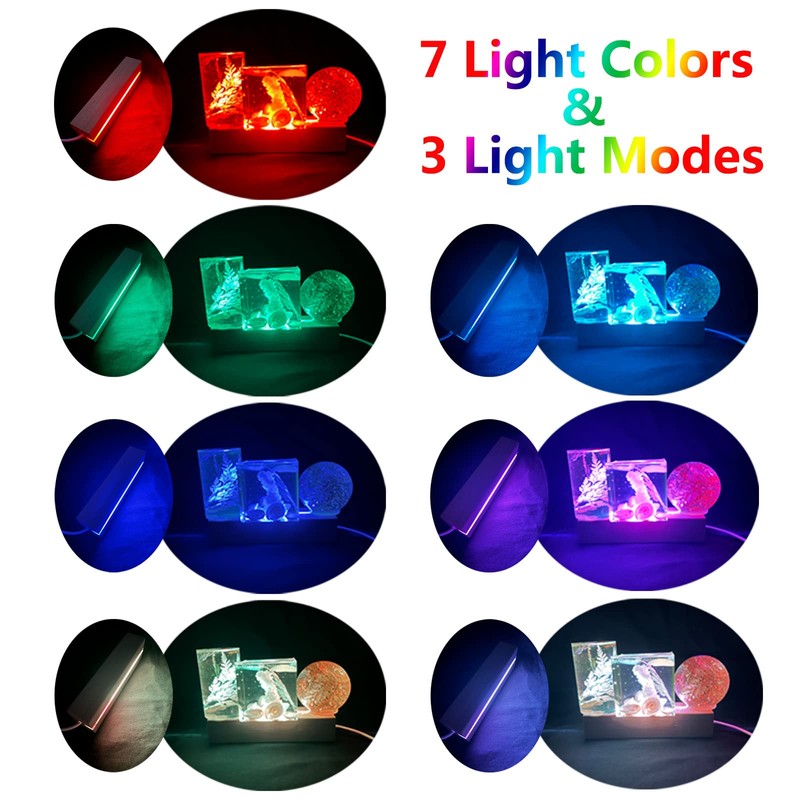 Voaesdk 2PCS 6 Inch Rectangle Display Pedestal, Colorful Rectangle Led