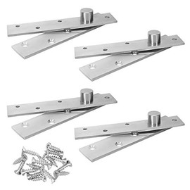 6 Inch Pivot Hinge for Hidden Bookcase Door, 50-60 kg (110-132 lbs) Load, Heavy Duty Hinges for Wooded Doors, 360 Degree Rotation, Stainless Steel Shaft Hinge Hardware (4 Pack)