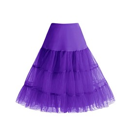 Bbonlinedress Women's 50s Rockabilly Petticoat Skirt Tutu Christmas Holiday Underskirt Purple M