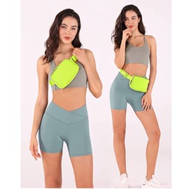 Tapp Collections Unisex Mini Crossbody Belt Bag with Adjustable Strap Small Waist Pouch for Workout Running Traveling Hiking - Neon Green