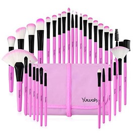 Juego de brochas de maquillaje, 32 brochas de maquillaje profesionales para sombra de ojos, base, colorete, labios, maquillaje, polvo, cosméticos,... 