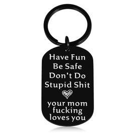 Valentines Day Gifts for Kids 8-12 Teens Boys Girls Dont Do Stupid Shitkeychain from Mom College Supplies Essentials College Gifts Fathers Day Giftss Valentines Don't Do Stupid Sh t Keychain Christmas