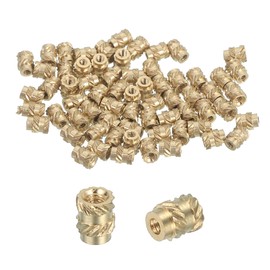 MECCANIXITY 66 Pcs Threaded Inserts, M1 Brass Heat Set Insert for 3D Printing and Plastic Material Female Knurled Insert Nuts for Laptops Electronic Products, M1x2x2.5mm