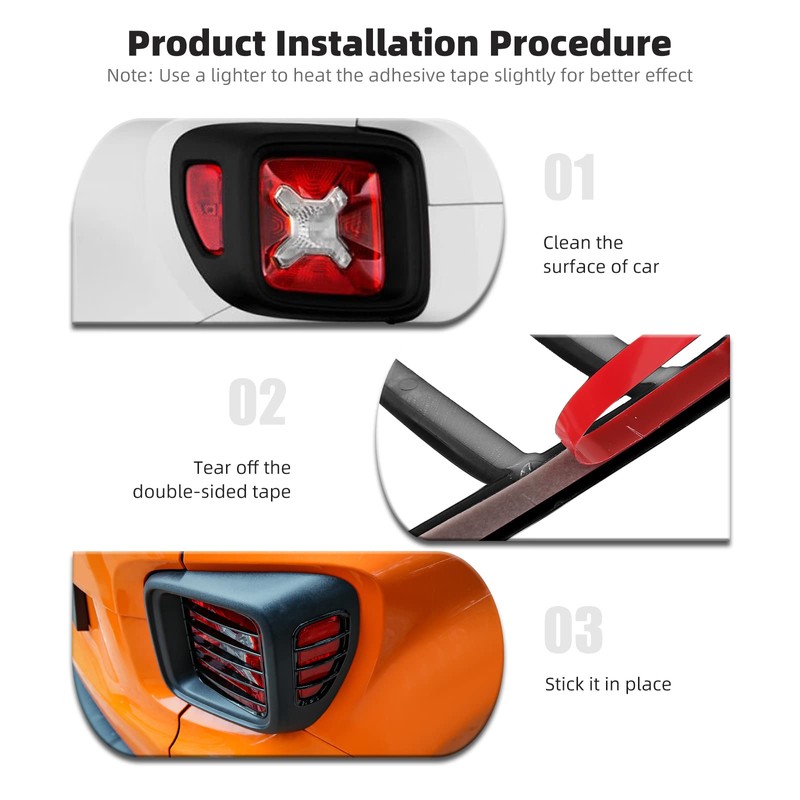 CheroCar for Jeep Renegade Tail Light Lamp Covers Blinds Rear