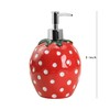 Bicuzat Large Capacity Ceramic Red Strawberry Shaped Soap Dispenser with