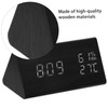 ABOOFAN Wooden LED Alarm Clock with Sound Control Temperature Humidity