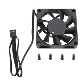 Computer Case Fan, 70mm 4-Pin PWM, Intelligent Temperature Control, Speed Up to 2500rpm, Dual Ball Bearing Fan