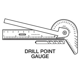 General Tools Pocket-Sized 6-In-1 Multi Use Ruler and Gauge #16ME with 4-Inch Ruler and Etched Graduations in 64ths of an Inch and Millimeters