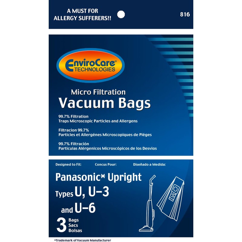 EnviroCare Replacement Micro Filtration Vacuum Cleaner Dust Bags made to