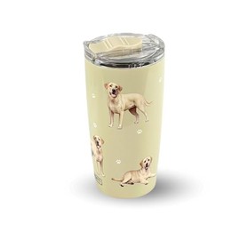 SERENGETI Labrador 16 Oz. Stainless Steel, Vacuum Insulated Tumbler with Spill Proof Lid - 3D Print - Insulated Travel mug for Hot or Cold Drinks (Labrador Yellow Tumbler)