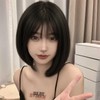 Eileen Bob Black Wig, Natural Fluffy Feel, Women's Wig, Straight,