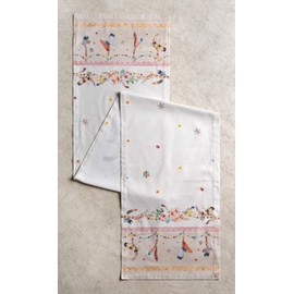 Maison d' Hermine Tablerunner 100% Cotton Decorative Washable Table Runners for Home, Kitchen, Dining, Party & Camping - Gifts for Mothers day Spring & Summer (Ibiza - Beige, 37cm x 180cm )