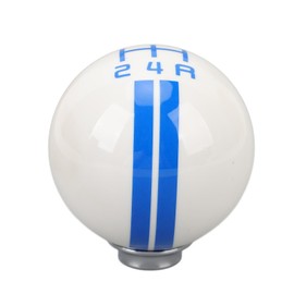 5 Speed Shift Knob Round Ball Manual Shift Knob with 3 Adapters for Mustang 1967‑2018 White Blue