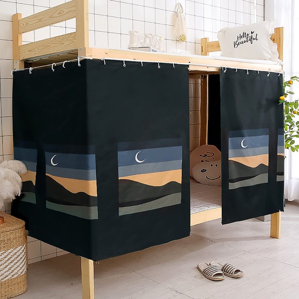 Dormitory Bottom Bed Curtain Student Dormitory Bunk Blackout Curtain Dustproof Bunk Bed Drapery Blackout Canopy Cabin Bunk Bed Tent Lightproof Privacy Mosquito Protection Net Single Sleeper Bed Canopy