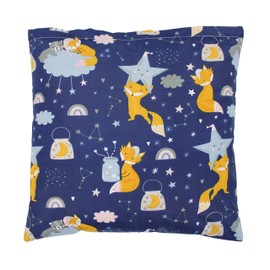 TupTam Children's Pillow Case with Decorative Patterns, Fox Stars/Dark Blue, 40 x 40 cm