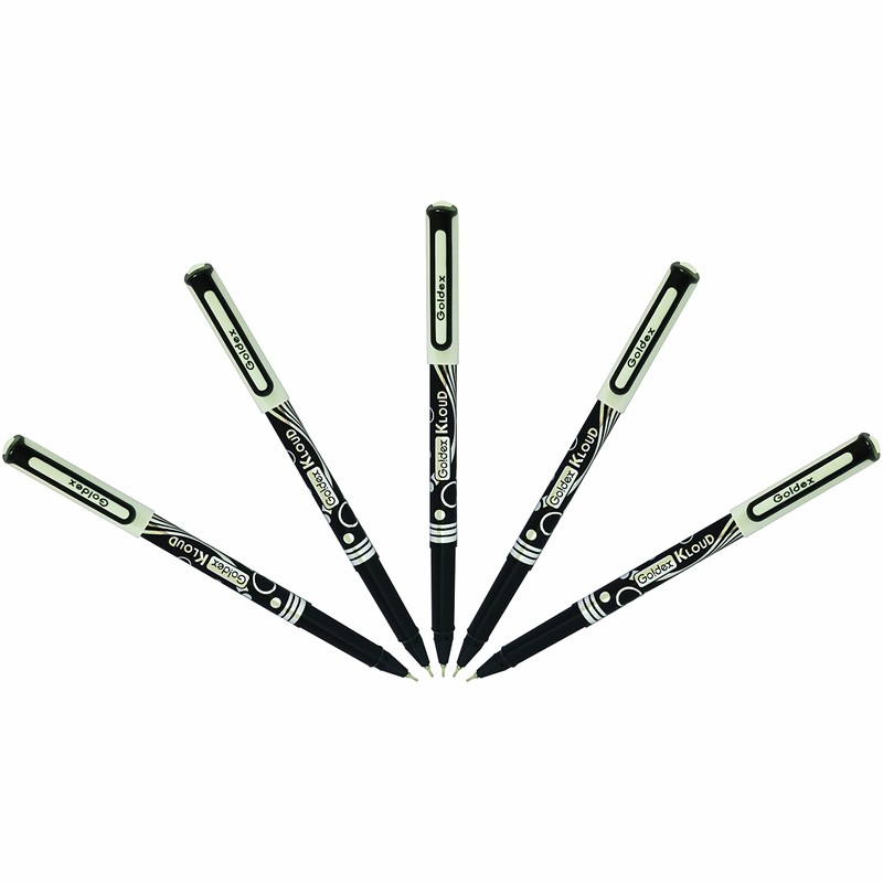 Goldex Kloud BLACK Ball Pen 5 x 0.7mm Tip Ballpoint