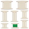 BENECREAT 8 Pcs Flat Ribbon Spools, 4 Styles Wooden Ribbon