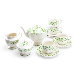 Grace Teaware Shamrock Fine Porcelain 11 Piece Tea Set