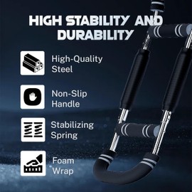 MUZMDNI Twister Arm and Chest Trainer Equipment Adjustable Spring Workout Bar Fitness, Forearm Triceps Chest Enhanced Exercise Strengthener, Upper Body Strength Training Machine for Men