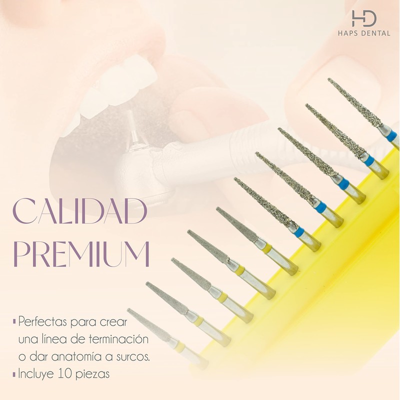 Kit 10 Fresas de Diamante Ultra Fino Punta de Lapiz