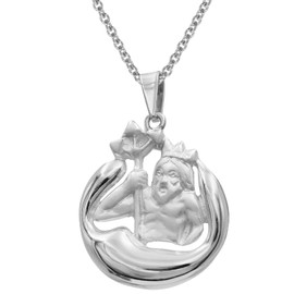 trendor Aquarius Zodiac Sign with Necklace 925 Silver Fashionable Zodiac Sign Pendant for Men or Women Necklace Made of Sterling Silver 41002-2, Sterling Silver