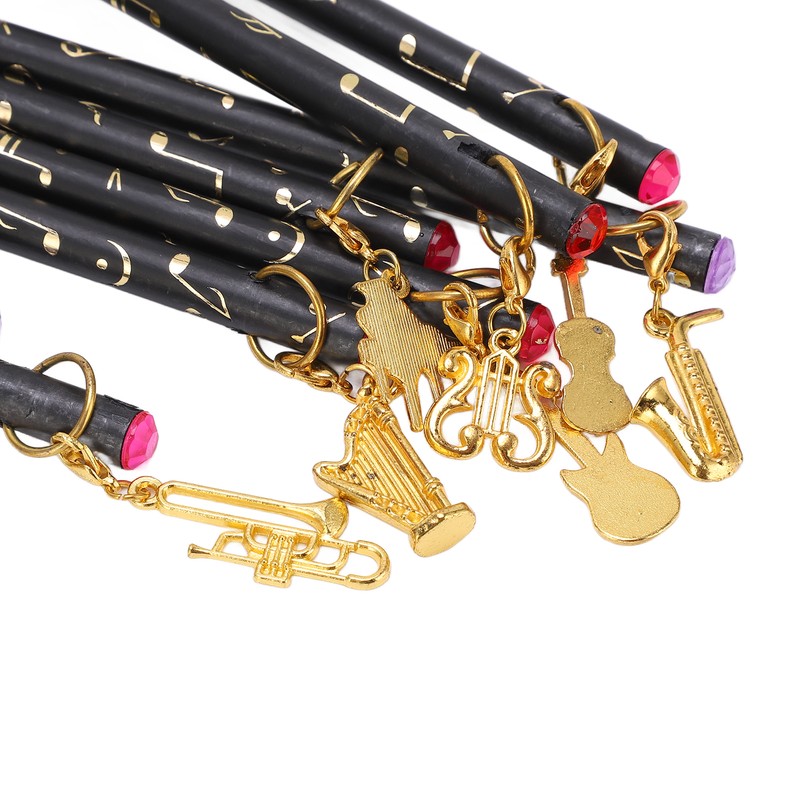 8Pcs Music Pencil Musical Note Stationery Set Kit with Pendant