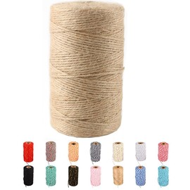Natural Jute Twine,328 Feet Jute Rope Brown Twine Rope for Crafts,Gift Wrapping, Packing, Gardening and Wedding Decor,Christmas Decor…