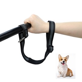 TEKCAM Dog Wrist Safety Strap Adjustable Pet Short Dog Leash with Soft Padded Handle Dog Lead Anti Dislodging Baby Stroller Wrist Strap with Reflective Lead Dog Leash for Walking Training