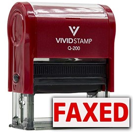 Simple FAXED Self-Inking Office Rubber Stamp (Red) - Medium