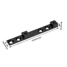 Bicycle Bottle Holder Adapter, 107 x 12 x 8 mm, Black Aluminium Alloy 4 Hole Bicycle Drink Holder, Cage Mounts with Screw, Water Bottle Holder Adapter for Road Bike, Mountain Bike Frame