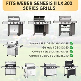 OSWANER Grill Replacement Parts for Weber Genesis II 300 Series, 17" Flavorizer Bars and Heat Deflector 3 Burner Tubes for Weber Genesis 2 E310 E330 S335 LX 340 GS4 66032 66040 67490, Stainless Steel