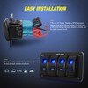 Nilight - 90109D 4 Gang Aluminum Rocker Switch Panel Toggle