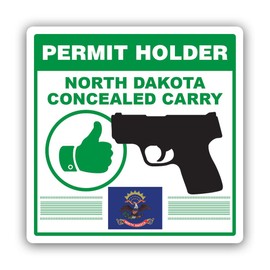 North Dakota Concealed Carry Permit Holder CCW Sticker for Water Bottle Phone Tumbler Hard hat - Four Pack