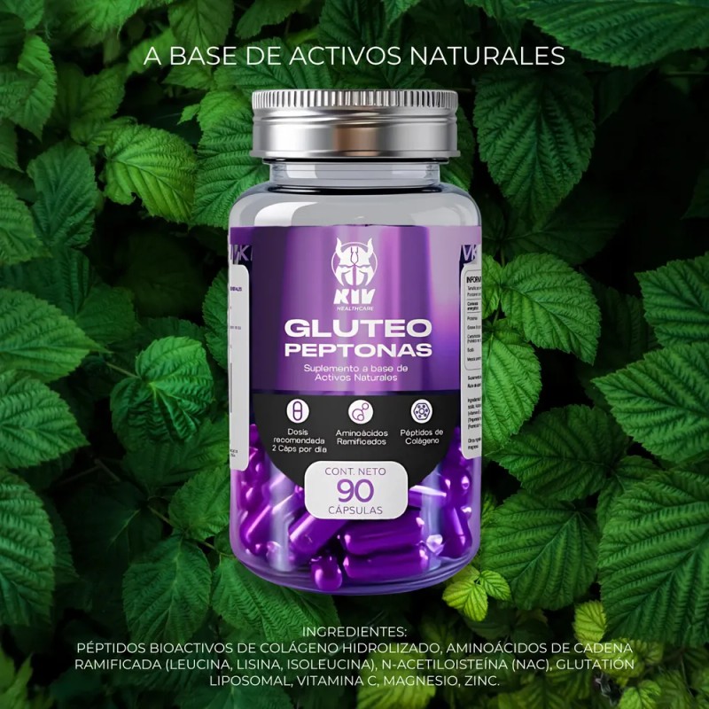 Glúteo Peptonas Kiv Crecimieto Muscular 90 Cáps 3 Frascos