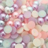 MajorCrafts® 200pcs 8mm Pastel Mixed Colours Flat Back Half Round