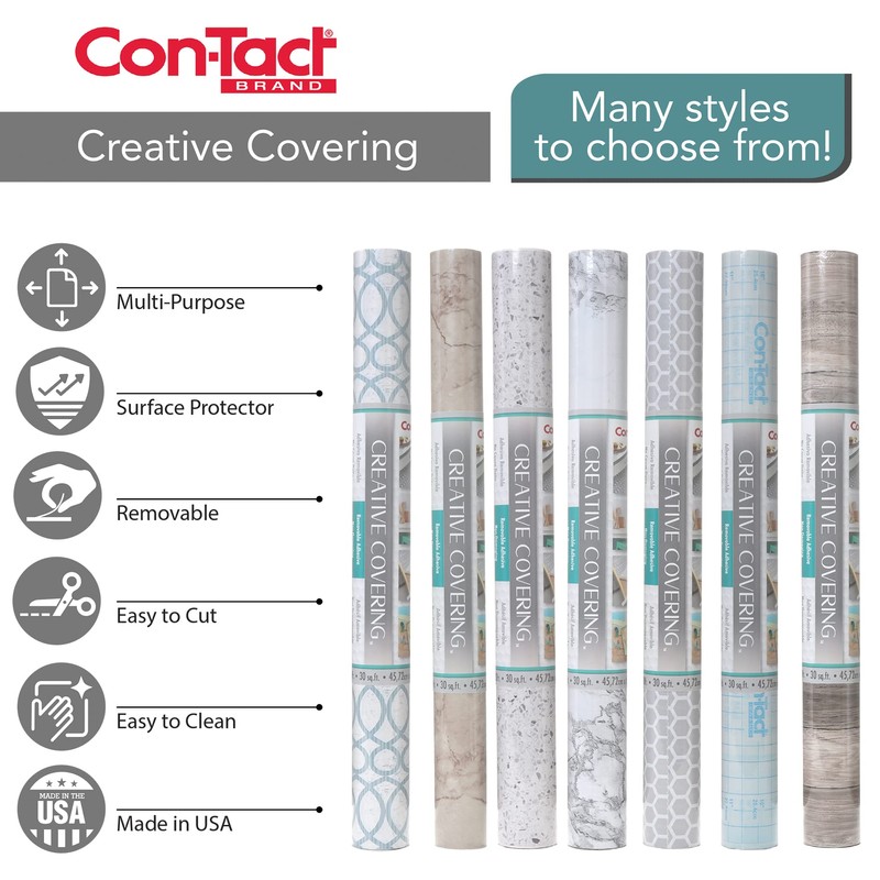 Con-Tact Brand Creative Covering, 09F-C9A5E3-12, Adhesive Vinyl Shelf Liner and