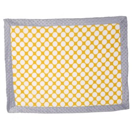 Bacati Dots/Pinstripes Grey/Yellow Blanket