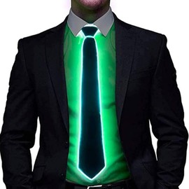 Silver & Style Glowing Necktie, Funny Necktie, Light Up Party Goods, LED, Funny, Unique, yellow green