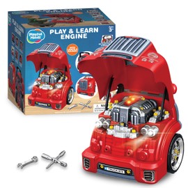 Interactive Large Truck Engine Toy for Kids – Complete Mechanic Repair Kit with Removable Parts, Lights, Sounds, Tools, Engine Builder for Kids