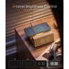 3-in-1 Alarm Clock with Wireless Charging & Night Light, Wood