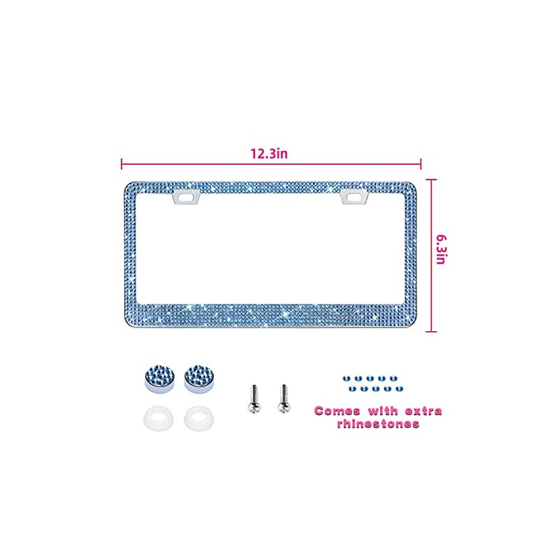 Bling License Plate Frame for Women, 1PCS Sparkly License Plate